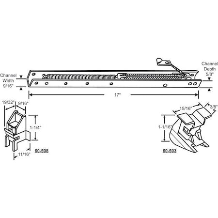 Strybuc 17in Window Channel Balance 60-161-3